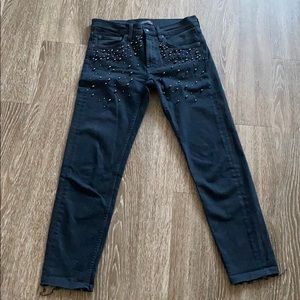Zara studded high rise jeans